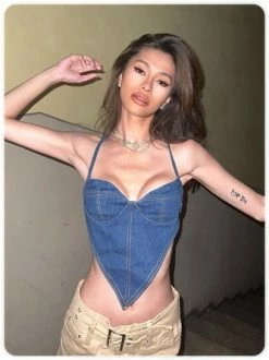 Kollyy Blue Denim Lace Up Backless Top Tank Top & Cami 9 Kollyy Blue Denim Lace Up Backless Top Tank Top & Cami -Tops Sales d16b3df7fc599e51a879492894928f79