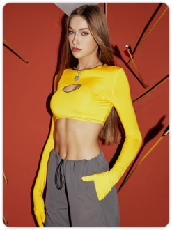 Kollyy Y2k Yellow Cut Out Top T-Shirt -Tops Sales d1a361ff859fb8a367ab6ac5cc779e0d