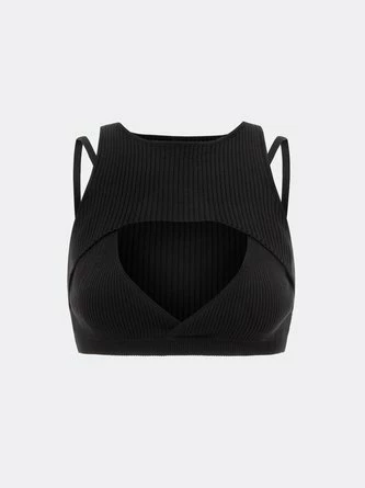 Kollyy Edgy Black Cut Out Cyberpunk Top Tank Top & Cami 1 Kollyy Edgy Black Cut Out Cyberpunk Top Tank Top & Cami