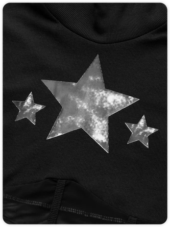 Kollyy Street Black Star Patchwork Mesh Halloween Top Bodysuit 2 Kollyy Street Black Star Patchwork Mesh Halloween Top Bodysuit - Image 2