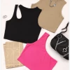 Kollyy Three-Piece Set Street Basic Pac Asymmetrical Design Top Tank Top & Cami