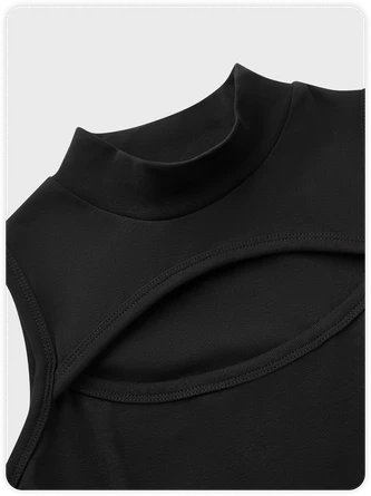 Kollyy Edgy Black Cut Out Top Bodysuit 2 Kollyy Edgy Black Cut Out Top Bodysuit - Image 2