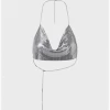 Kollyy Y2K Silver Lace Up Metal Top Tank Top & Cami