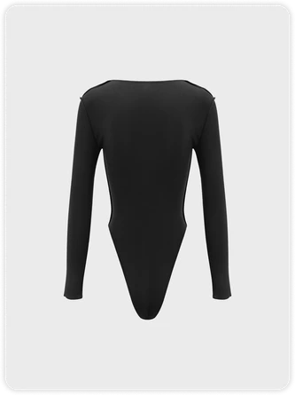 Kollyy Edgy Black Lace Up Top Bodysuit 4 Kollyy Edgy Black Lace Up Top Bodysuit - Image 4