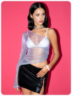 Kollyy Y2k Purple Mesh Asymmetrical Design Party Top Women Top 12 Kollyy Y2k Purple Mesh Asymmetrical Design Party Top Women Top -Tops Sales d4fb46cee6e8f4bcecf1449abe1e029a