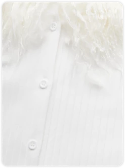 Kollyy Y2k White Fur Button Top Outwear -Tops Sales d54442bb434a05996c0560839d23adb8