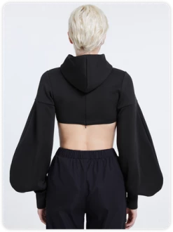 Kollyy Edgy Black Deconstructed Top Hoodie & Sweatshirt 15 Kollyy Edgy Black Deconstructed Top Hoodie & Sweatshirt -Tops Sales d5499275487248ffe1228cb7f95b46f8