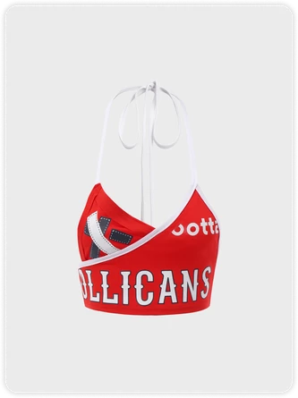 Kollyy Street Red Lace-Up Design Letter Halter Top Tank Top & Cami 1 Kollyy Street Red Lace-Up Design Letter Halter Top Tank Top & Cami