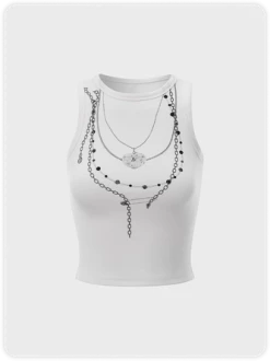 Kollyy Casual White Top Tank Top & Cami