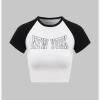 Kollyy Street White Letter Top T-Shirt