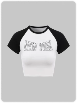 Kollyy Street White Letter Top T-Shirt