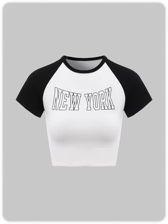 Kollyy Street White Letter Top T-Shirt 1 Kollyy Street White Letter Top T-Shirt