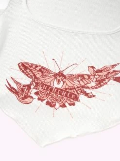 Kollyy Y2K White Butterfly Square Neck Top T-Shirt 14 Kollyy Y2K White Butterfly Square Neck Top T-Shirt -Tops Sales dcda800750fadddf62a4964710751ba5