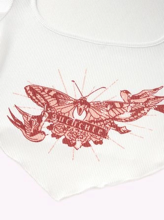 Kollyy Y2K White Butterfly Square Neck Top T-Shirt 3 Kollyy Y2K White Butterfly Square Neck Top T-Shirt - Image 3