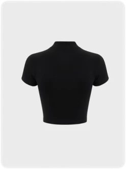 Kollyy Street Black Slim Buckle Top T-Shirt -Tops Sales dd74ce42846af45ae304d6eeb6dcd9db