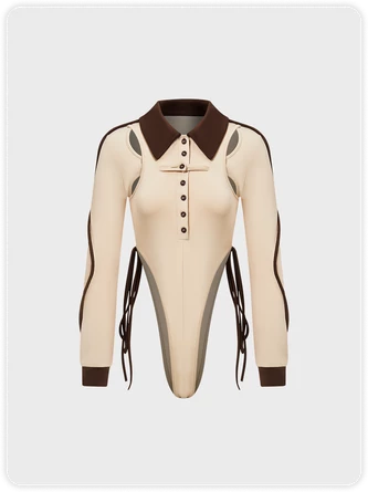 Kollyy Y2k Apricot Color Block Cropped Lace Up Top Bodysuit 1 Kollyy Y2k Apricot Color Block Cropped Lace Up Top Bodysuit