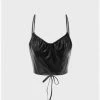 Kollyy Street Black Pu Tie-Up Top Tank Top & Cami