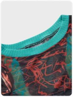 Kollyy Y2k Green Patchwork Mesh Graffiti Top Women Top 6 Kollyy Y2k Green Patchwork Mesh Graffiti Top Women Top -Tops Sales e1871e88f1c1a5f53f70395d86707e40
