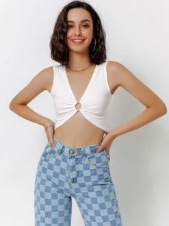 Kollyy Casual Black Top Tank Top & Cami