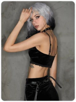 Kollyy Punk Black Tie Up Halloween Top Tank Top & Cami -Tops Sales e202576c55c5573bf4d99f1c618bd01f