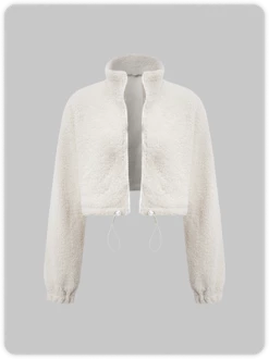 Kollyy Street White Sherpa Top Outwear