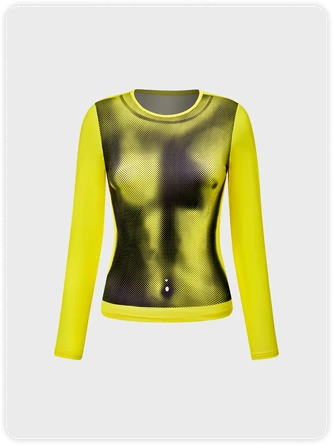 Kollyy Edgy Yellow Body Print Top T-Shirt 2 Kollyy Edgy Yellow Body Print Top T-Shirt - Image 2