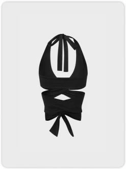 Kollyy Street Black Tie-Up Crossed Front Top Tank Top & Cami 13 Kollyy Street Black Tie-Up Crossed Front Top Tank Top & Cami -Tops Sales e28f9c5af3b91306001e7b6865348c1c