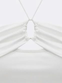 Kollyy Street White Cut Out Lace Up Top Tank Top & Cami -Tops Sales e4f7509dd4099009d56d7a063216b6d1