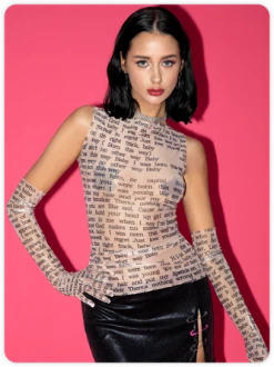 Kollyy Y2K Khaki Mesh Letter Arm Sleeves Party Top Women Top 27 Kollyy Y2K Khaki Mesh Letter Arm Sleeves Party Top Women Top -Tops Sales e5b9f517199f4654fb983c247b5d2f48