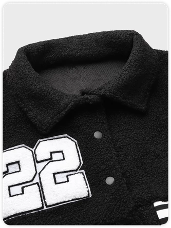 Kollyy Street Black Color Block Sherpa Top Outwear 2 Kollyy Street Black Color Block Sherpa Top Outwear - Image 2