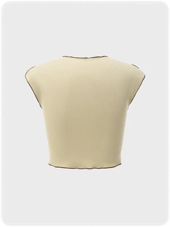 Kollyy Street Khaki Letter Slim Top T-Shirt 4 Kollyy Street Khaki Letter Slim Top T-Shirt - Image 4