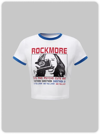 Kollyy Street White Figure Letter Top T-Shirt 1 Kollyy Street White Figure Letter Top T-Shirt