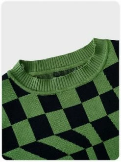 Kollyy Green Plaid Top Sweater -Tops Sales e728384c7c7c475724dcd9a23f1b0565