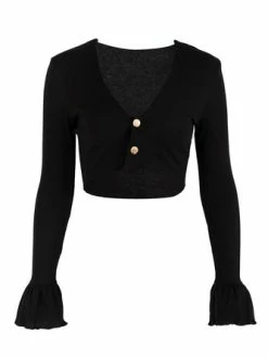 Kollyy Casual Black Top T-Shirt