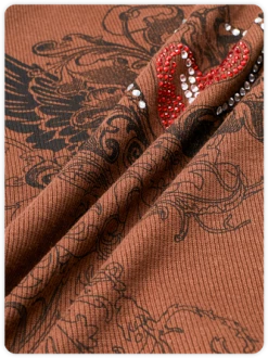 Kollyy Y2K Brown Hotfix Rhinestone Graphic Top Tank Top & Cami -Tops Sales e7faeccbb49bf2c13720cd272b0d20b7