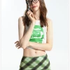 Kollyy Street Green Phone Print Single Color Print Top Tank Top & Cami