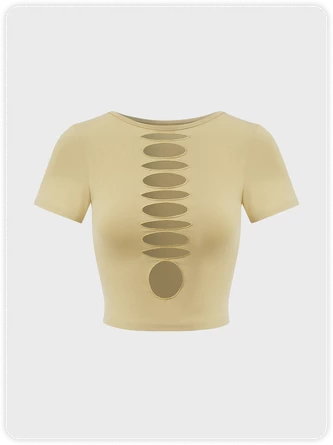 Kollyy Khaki Top T-Shirt 1 Kollyy Khaki Top T-Shirt