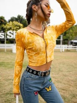 Kollyy Casual Yellow Top Outwear 7 Kollyy Casual Yellow Top Outwear -Tops Sales ea74f2099d8957b6023f3d8eacc84cad