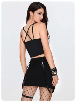 Kollyy Punk Black Lace-Up Design Graffiti Halloween Top Tank Top & Cami 16 Kollyy Punk Black Lace-Up Design Graffiti Halloween Top Tank Top & Cami -Tops Sales eb150ffd161be6ca091d48de9cab72ae