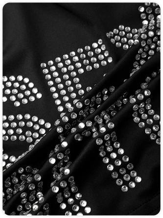 Kollyy Street Black Hotfix Rhinestone Mesh Top Tank Top & Cami 5 Kollyy Street Black Hotfix Rhinestone Mesh Top Tank Top & Cami - Image 5