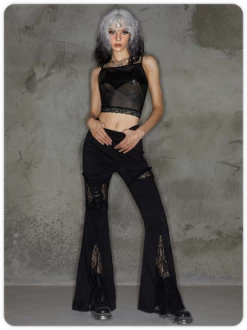 Kollyy Punk Black Mesh Pu Patchwork Halloween Top Tank Top & Cami 10 Kollyy Punk Black Mesh Pu Patchwork Halloween Top Tank Top & Cami -Tops Sales edd7fa282b868945af116abe56dcd6f5