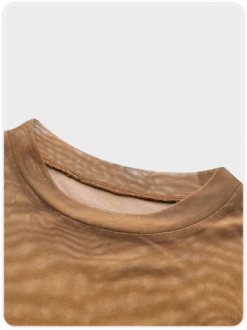 Kollyy Edgy Brown Mesh Tie Up Double Layer Top Tank Top & Cami -Tops Sales ef7bf8bad50b5036fa0fa67ad147b2ec