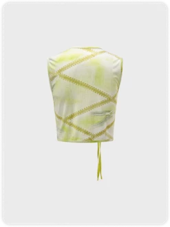 Kollyy Edgy Yellow Tie Dye Lace Up Asymmetrical Design Top Tank Top & Cami -Tops Sales efbe4b9bbc96dc4f5020903fcca659f5