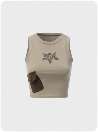 Kollyy Vintage Khaki Top Tank Top & Cami 1 Kollyy Vintage Khaki Top Tank Top & Cami