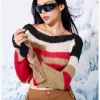 Kollyy Street Multicolor Cut Out Color Block Top Sweater