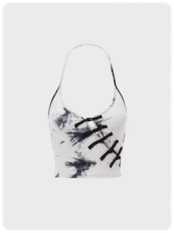 Kollyy Fashion Black-White Tie Dye Disc Buckle Halter Top Tank Top & Cami 12 Kollyy Fashion Black-White Tie Dye Disc Buckle Halter Top Tank Top & Cami -Tops Sales f3fb8bbcaddda0edd6339d5cfd7b1205