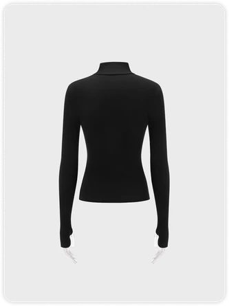 Kollyy Punk Black Basic High Neck Halloween Top T-Shirt 5 Kollyy Punk Black Basic High Neck Halloween Top T-Shirt - Image 5