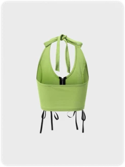 Kollyy Street Green Lace Up Zip Cyberpunk Top Tank Top & Cami -Tops Sales f856949d799f1ed7cc0ddb9e124fbf2c