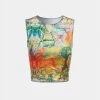 Kollyy Edgy Multicolor Painting Crew Neck Top Tank Top & Cami