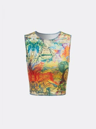 Kollyy Edgy Multicolor Painting Crew Neck Top Tank Top & Cami 1 Kollyy Edgy Multicolor Painting Crew Neck Top Tank Top & Cami